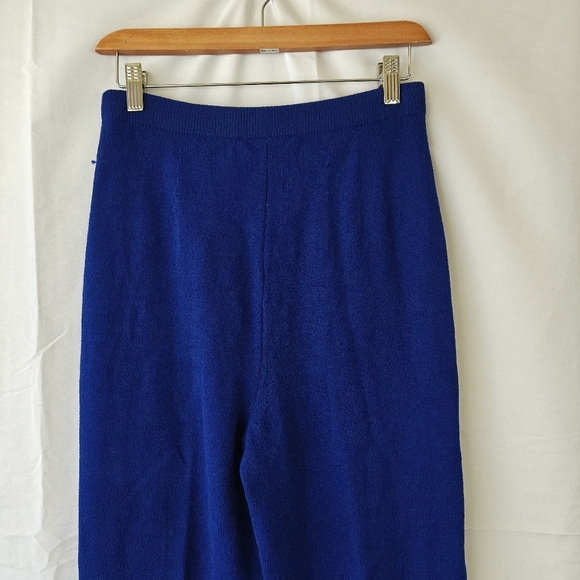 St. John Collection by Marie Gray Santana Knit High Rise Blue Straight Leg Pants - Picture 6 of 9